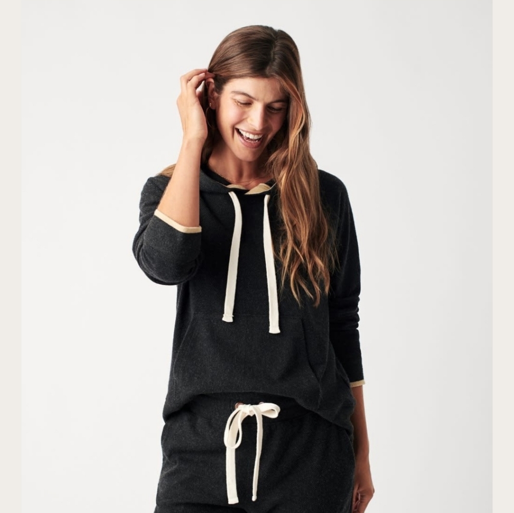 Faherty Legend Sweater Hoodie Large Charcoal